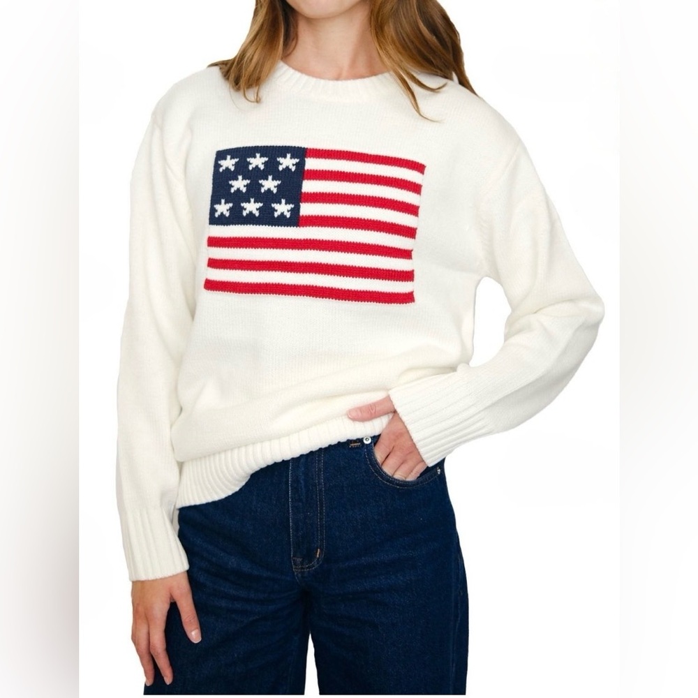 Women's White Flag Sweater
